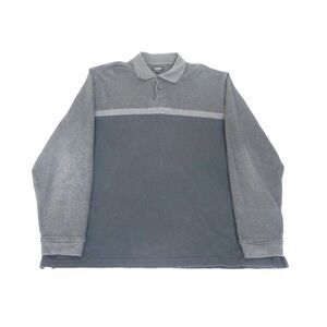 Van Heusen Shirt Adult Extra‎ Large Long Sleeve Colorblock Casual Golf Polo Mens